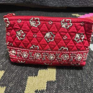Vera Bradley Red Bandana Pattern Quilted Zippered Beauty Pouch, 2001